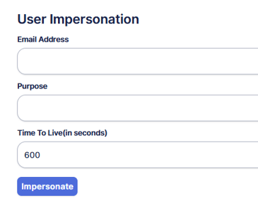 User Impersonation Settings